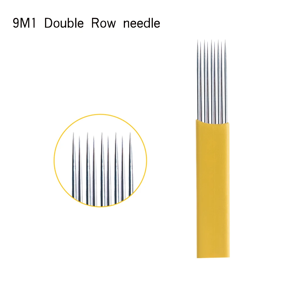 #9M1 двухрядные плоские иглы для татуажа перманентного макияжа противотуманная