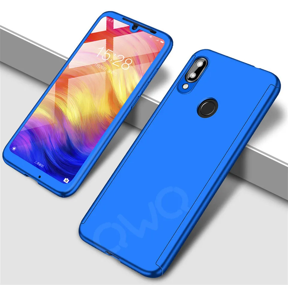Синий 360 градусов матовый чехол для телефона Xiaomi Redmi note 7 5 6 4 k20 pro 6a 4x 5A полная защита для Redmi 5 plus 4a s2 PC задняя крышка - Цвет: Синий