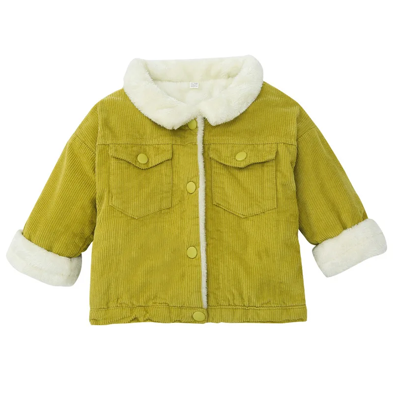 Girl Corduroy Wool coat 2018 winter Plus velvet padded baby girl clothes toddler | Детская одежда и обувь