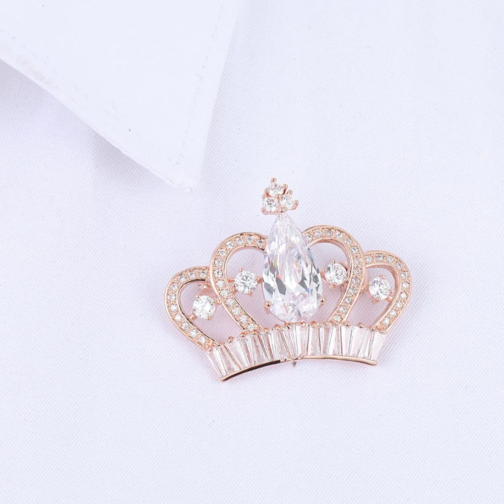 Женская брошь в форме короны King Cap с кубическим цирконием свадебное платье модные