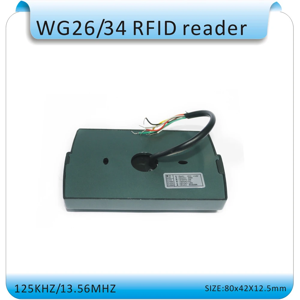 Free shipping 125Khz Rfid WG26 Reader /contactless reader ID Card WG26/34 EM4100 +10pcs card | Безопасность и защита