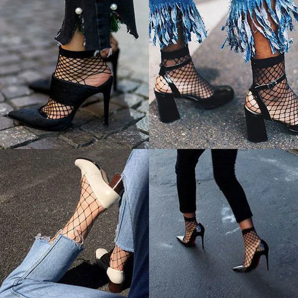Вечерние ажурные сексуальные колготки женские сетчатые черные чулки Чулки для