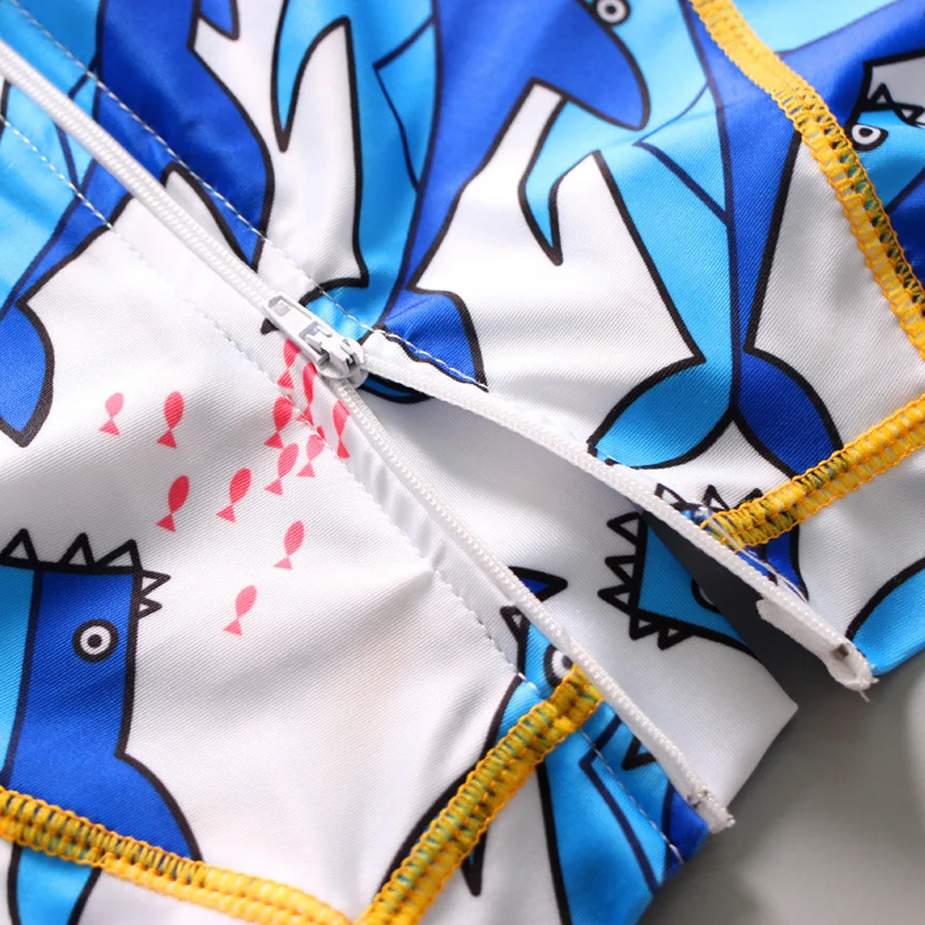 swimwear kids girl Polyester One Piece Swimsuit Bathing Suit Bikini Beach Dinosaur Short Sleeve Boys Swimwear Sets L0522 | Мать и ребенок