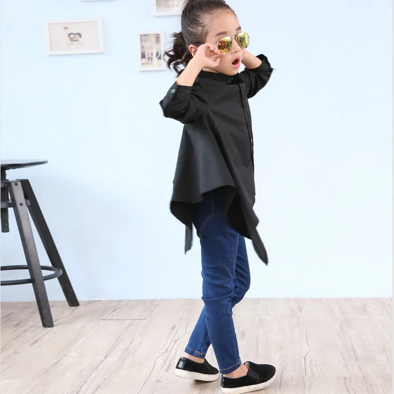 2018 Новое поступление весенние однотонные рубашки с длинными рукавами для