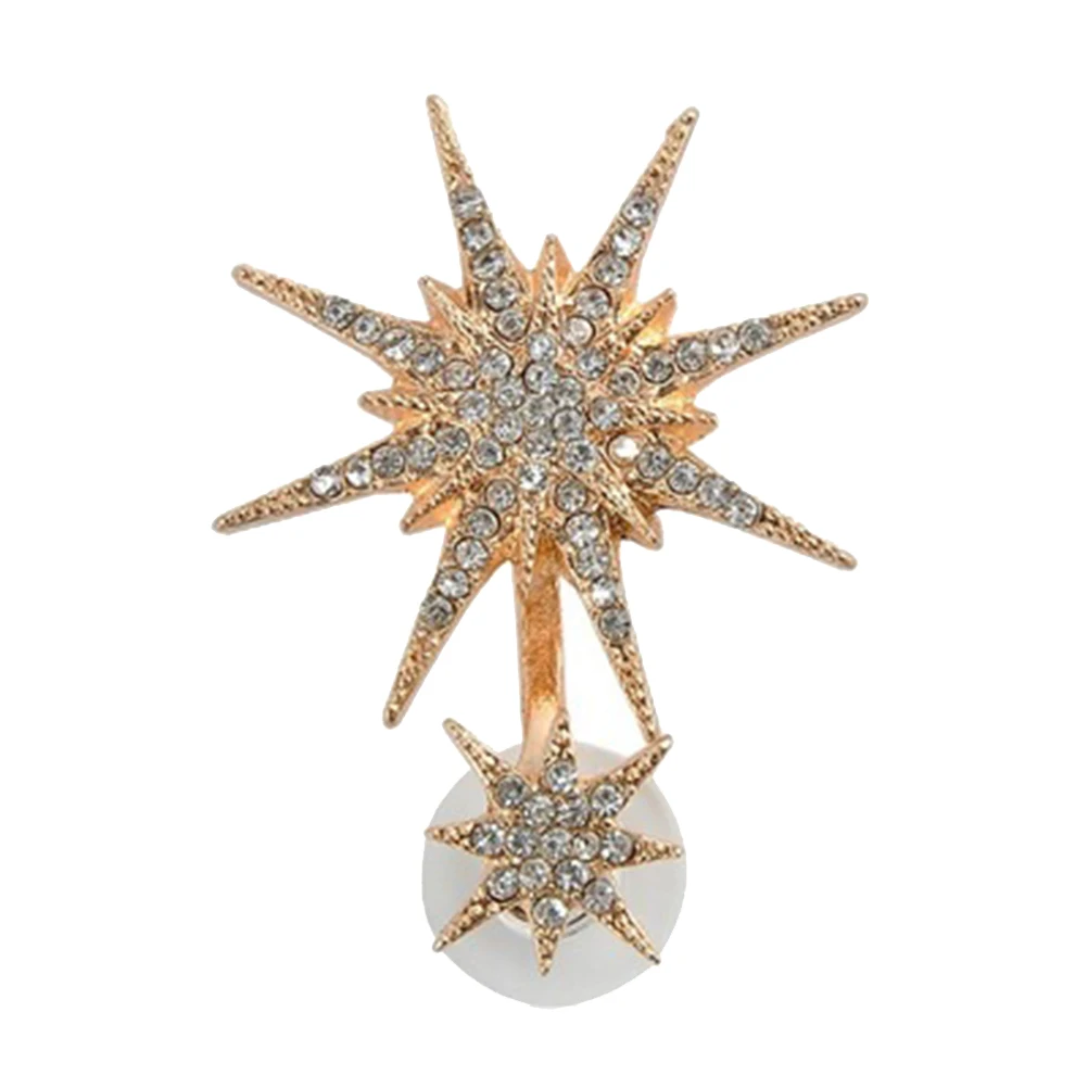 PIXNOR гексаграмма Снежинка синтетический кристалл деления серьги гвоздики модные