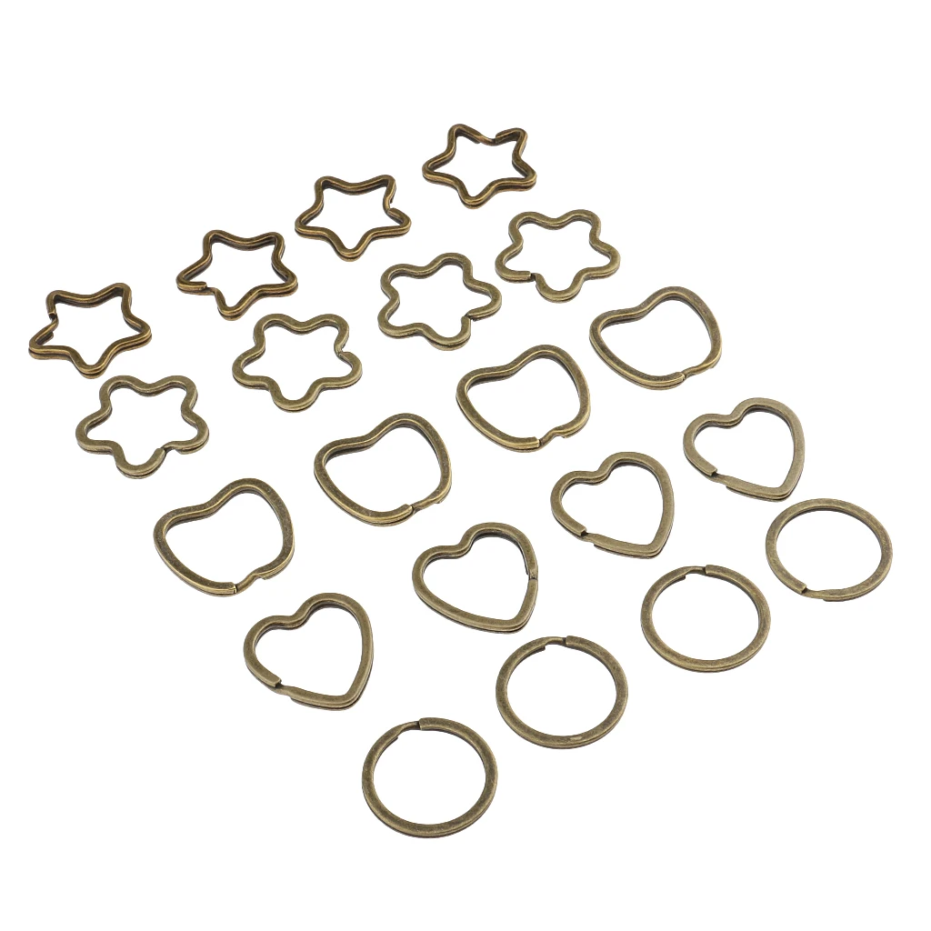 20 Pieces Alloy Bronze SPILT KEY RING Key Chain Small Ring Finding Mixed Style | Украшения и аксессуары