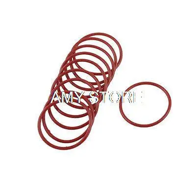 

35mm Outside Dia 2mm Thickness Rubber Oil Filter Seal Gasket O Rings Red