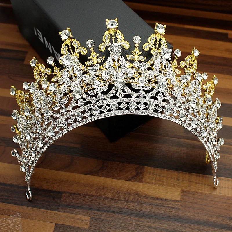 Elegant Women Prom Bridal Hair Accessories Crystal Wedding Queen Tiara Rhinestone Bride Princess Crown For Bridesmaid Pageant | Украшения и