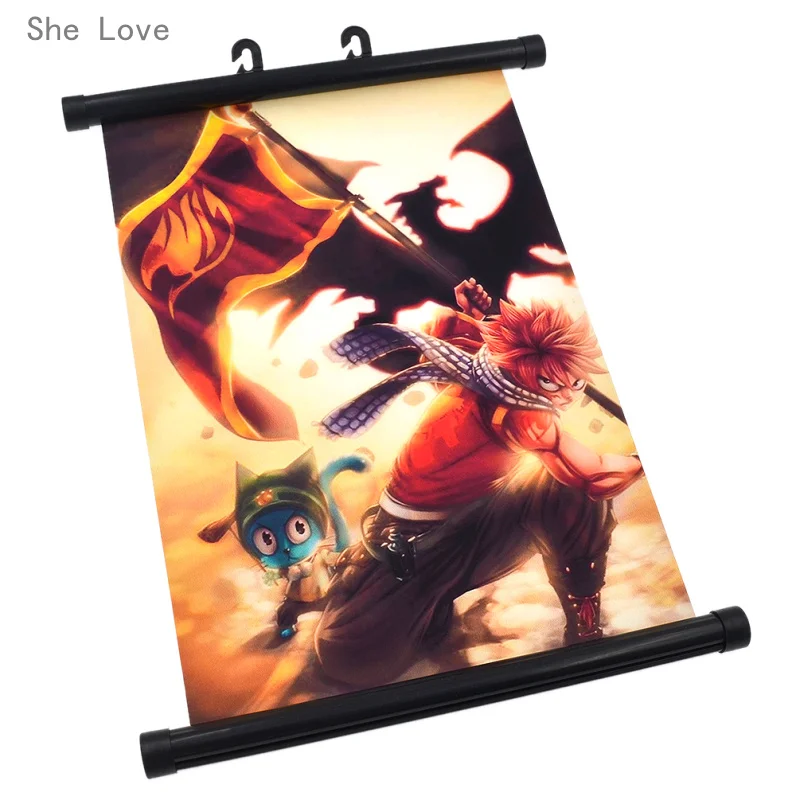Она любит японское аниме Сказочный хвост Нацу Драгнил настенный свиток домашний