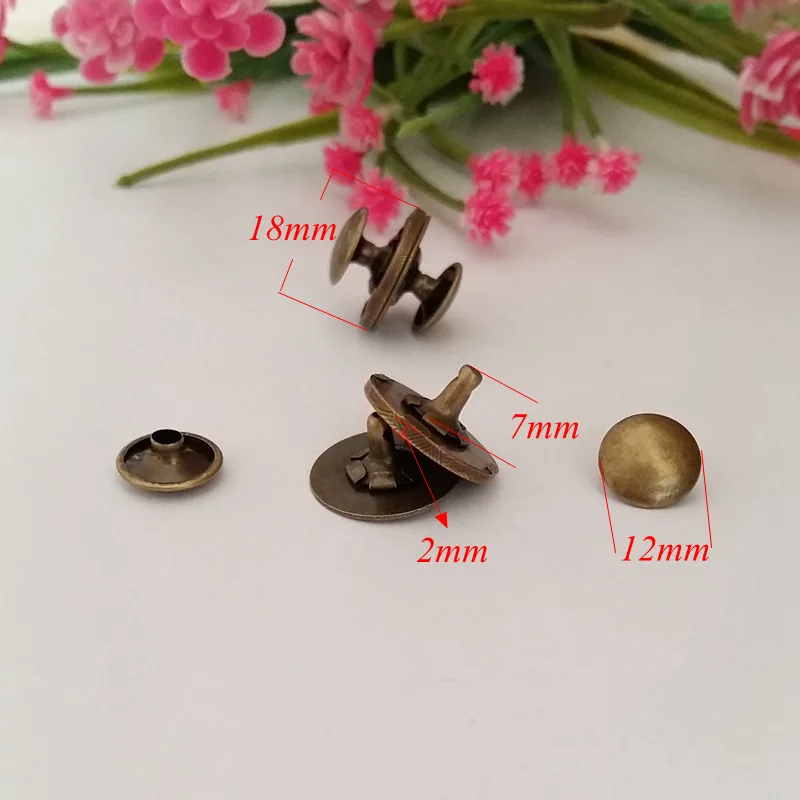 10set Antique Bronze 10 комплектов 18 мм двойные заклепки магнитные кнопки металлические магнитные кнопки для сумок, кошельков, металлические кнопки застежки для кошельков сумки одежда - Цвет: 10set Antique Bronze