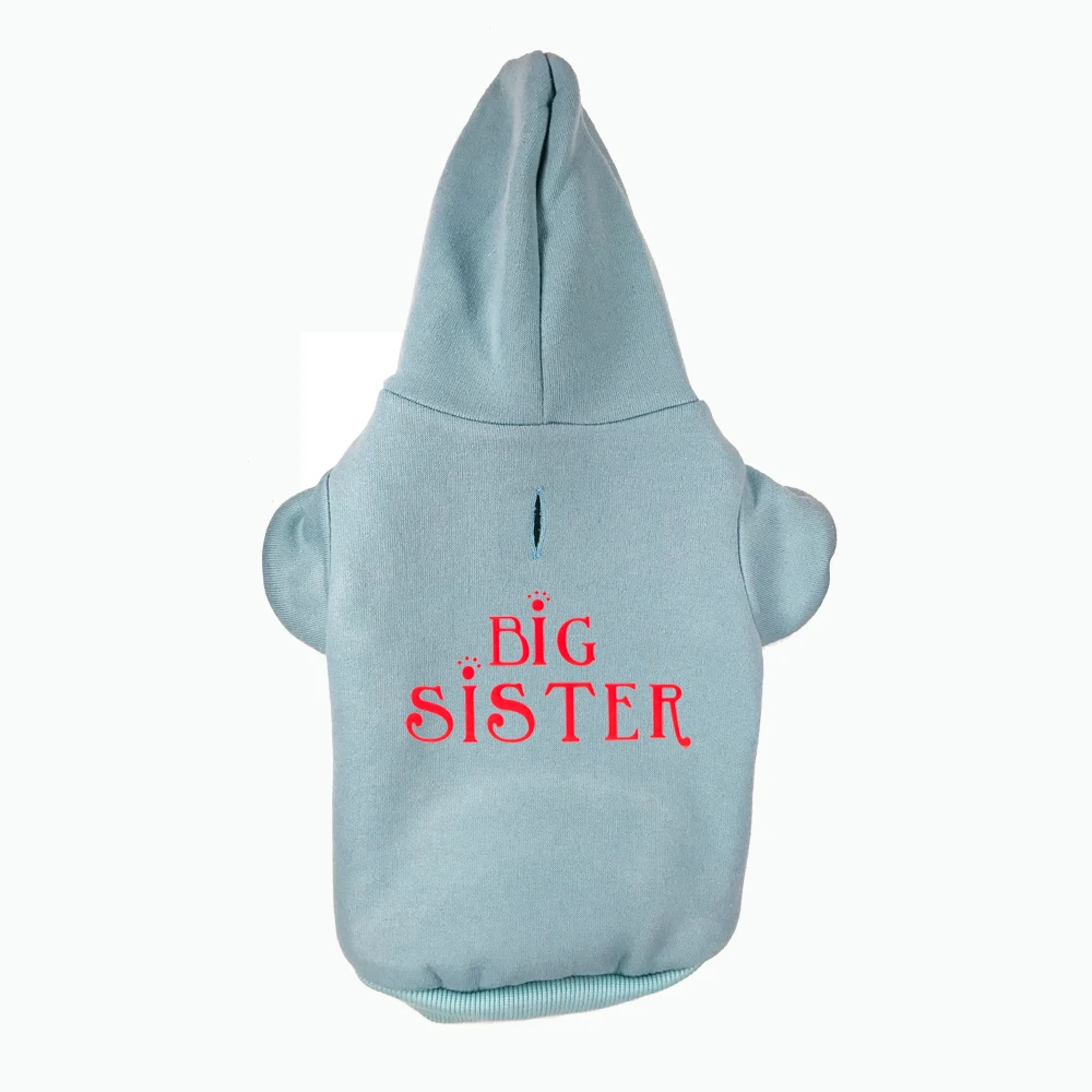 Одежда для собак с принтом BIG SISTER худи джемперы спортивные костюмы чихуахуа уход