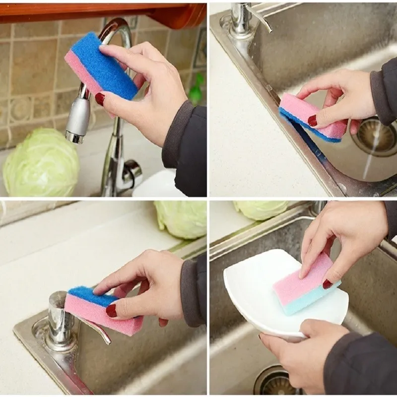 10 штук с чистящей губкой протрите мытье посуды пластины Губка Кисть устранить