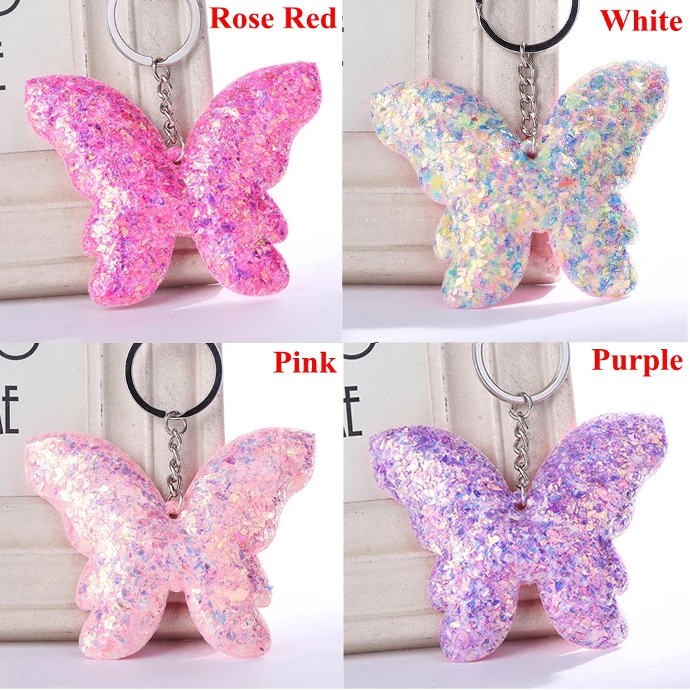 Милый брелок в виде Свинки бабочки с блестками животного блестящий сердца для