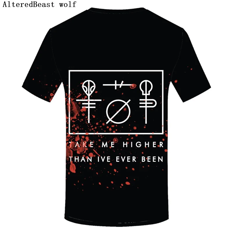 Мужская футболка с объемным принтом Twenty One Pilots в стиле хип хоп новый летний топ
