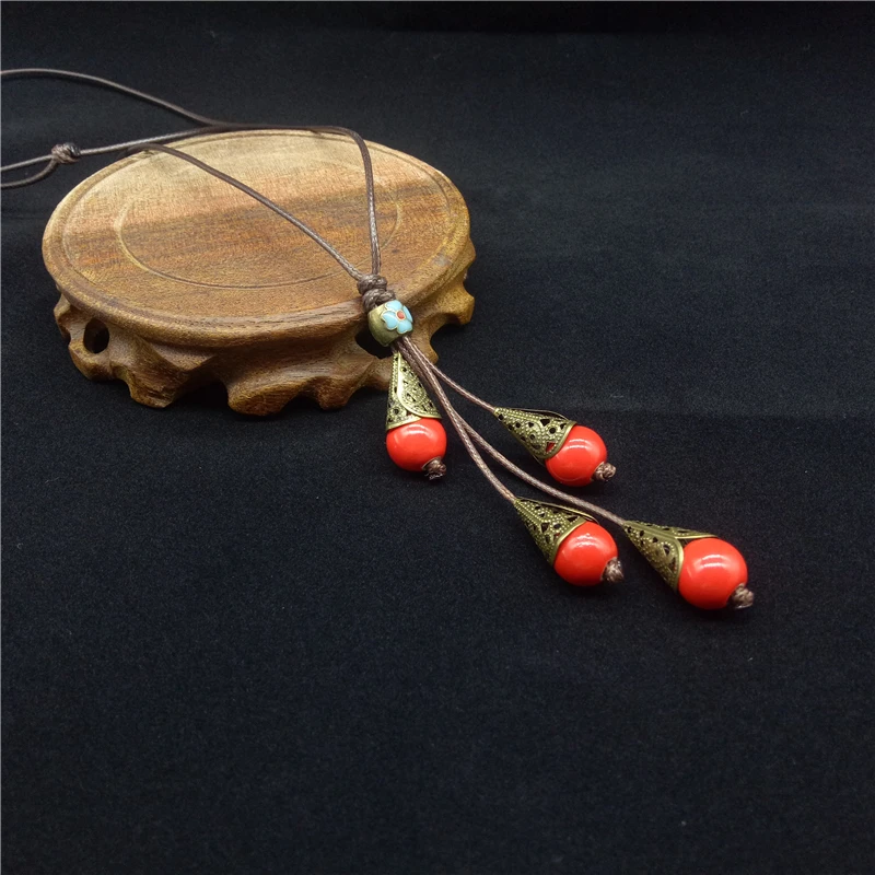 Brokenstone Bohemia style Ceramic bead necklace Cfor women jewelry ethnic | Украшения и аксессуары