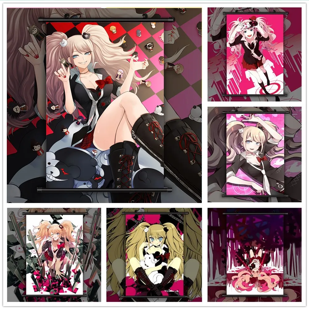 Danganronpa джунко эношима Аниме Манга настенный плакат прокрутка|Рисование и