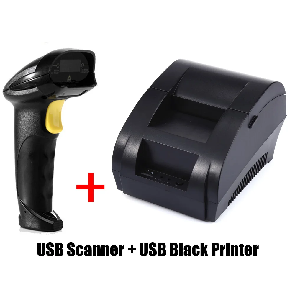 USB Scaner Printer Самый дешевый высококачественный проводной сканер штрихкодов Поддержка RS232 USB 58 мм Термопринтер для POS принтера для POS системы RS232 - Цвет: USB Scaner Printer