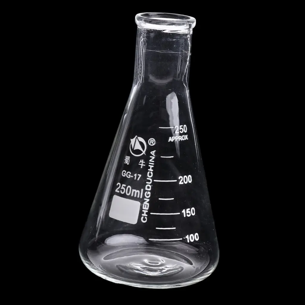 2 шт лабораторная бутылка 250 мл измерительная коническая фляга Erlenmeyer + 10