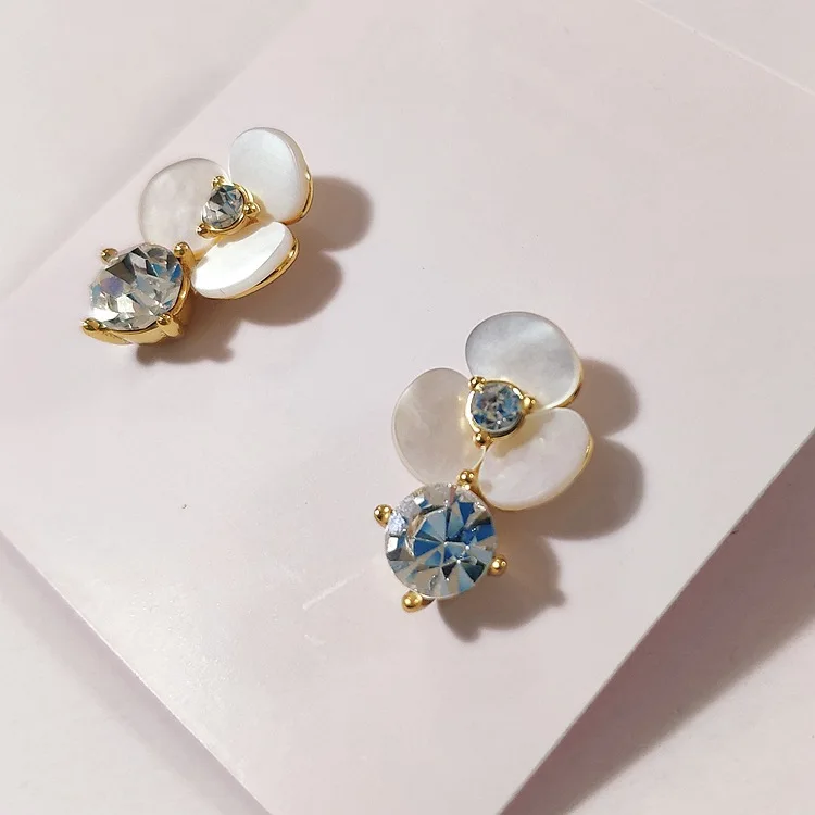 

free shipping Natural shell flower shell earrings small earrings female