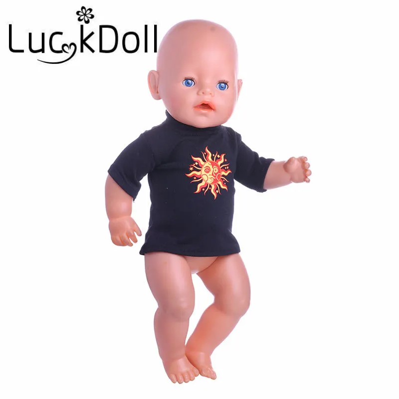 Однотонные футболки LUCKDOLL с принтом подходит для 18 дюймовых американских кукол 43