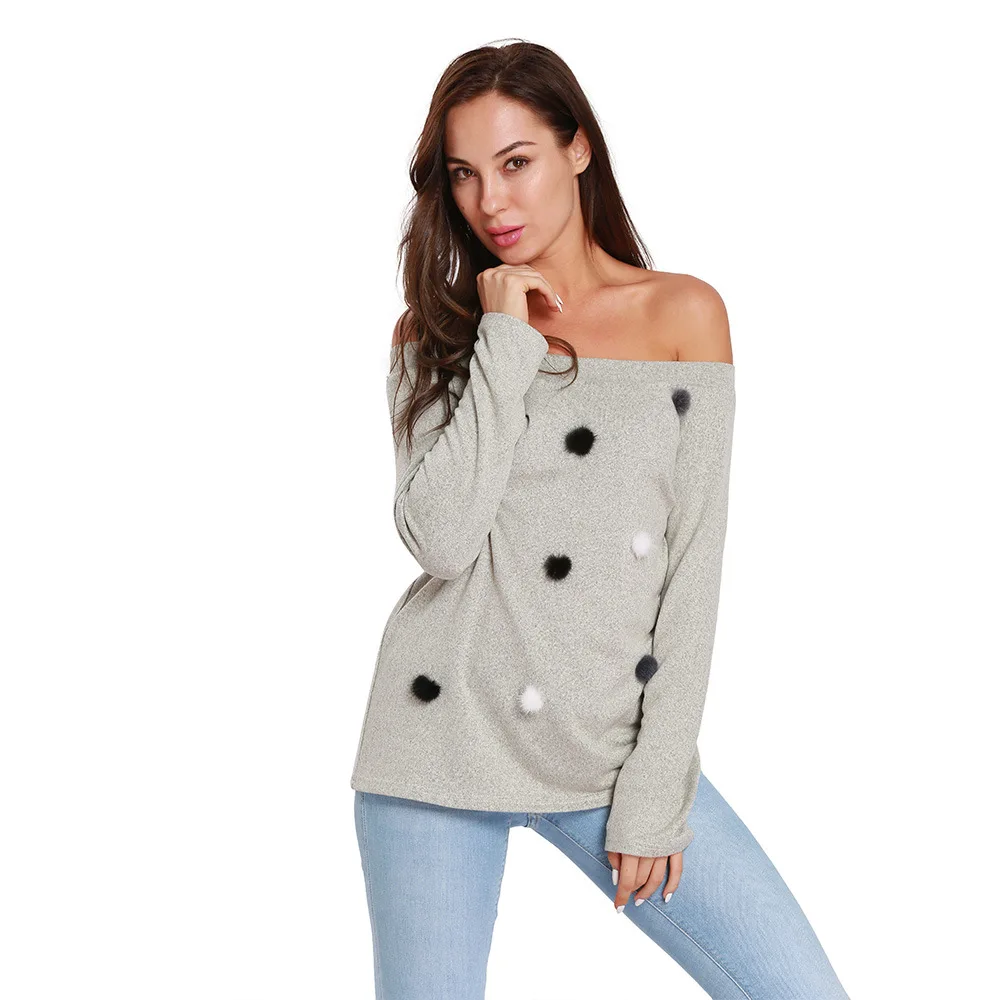 Julyee/осенний пуловер с вырезом лодочкой вязаные топы для женщин тонкие однотонные