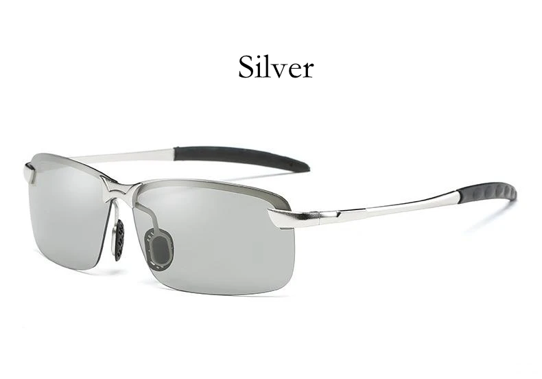 Мужские солнцезащитные очки с фотохромными линзами поляризационные в оправе из