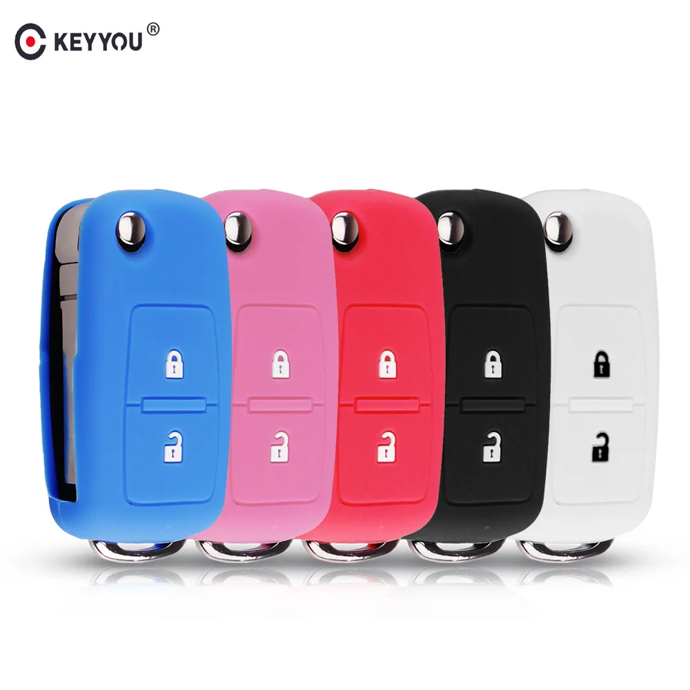 KEYYOU 2 кнопки силиконовый Флип резиновый чехол для ключей автомобиля для Фольксваген амарок Поло Гольф 5 6 7 MK4 Bora Jetta Altea Alhambra