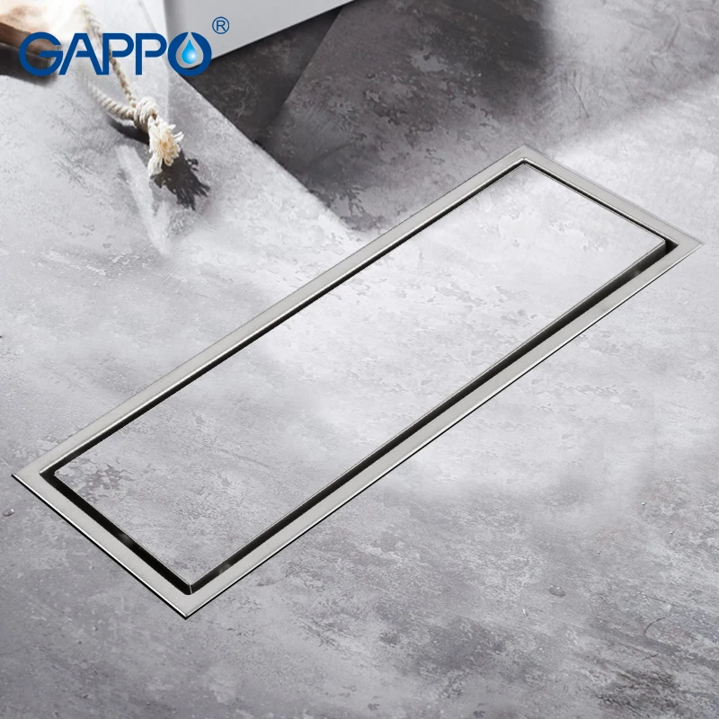 

GAPPO Drains stainless steel recgangle floor cover bathroom waste drain shower drain strainer anti-odor water drains strainer