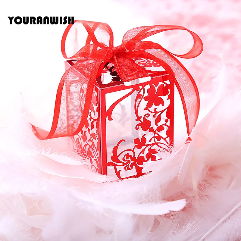 Коробки для конфет YOURANWISH 50 шт./лот из ПВХ Вечерние и свадеб Подарочная коробка