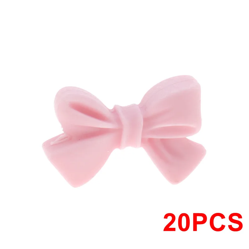 Bow-Quartz Pink 20 шт силиконовый Прорезыватель для зубов в форме единорога из бисера, животное, Bpa бесплатно, Детские Прорезыватели, ожерелье, сделай сам, ювелирное изделие, Детская соска, цепь, игрушка для душа, коала, лиса - Цвет: Bow-Quartz Pink