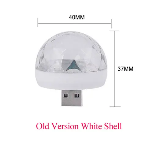Old Version White Мини USB СВЕТОДИОДНЫЙ вечерние светильник s сценический Lumiere эффект лампы 4 Вт Портативный диско шар красочный лазерный DJ диско-светильник музыка для мобильного телефона - Цвет: Old Version White