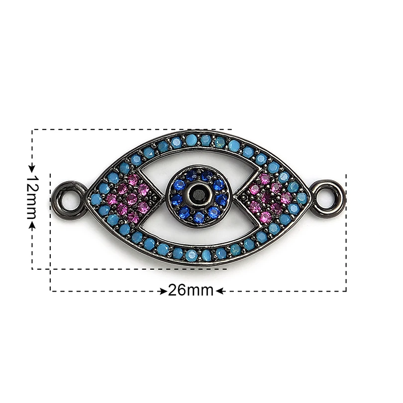 Pipitree дьявольский глаз очарование полые овальные Подвески микро проложить