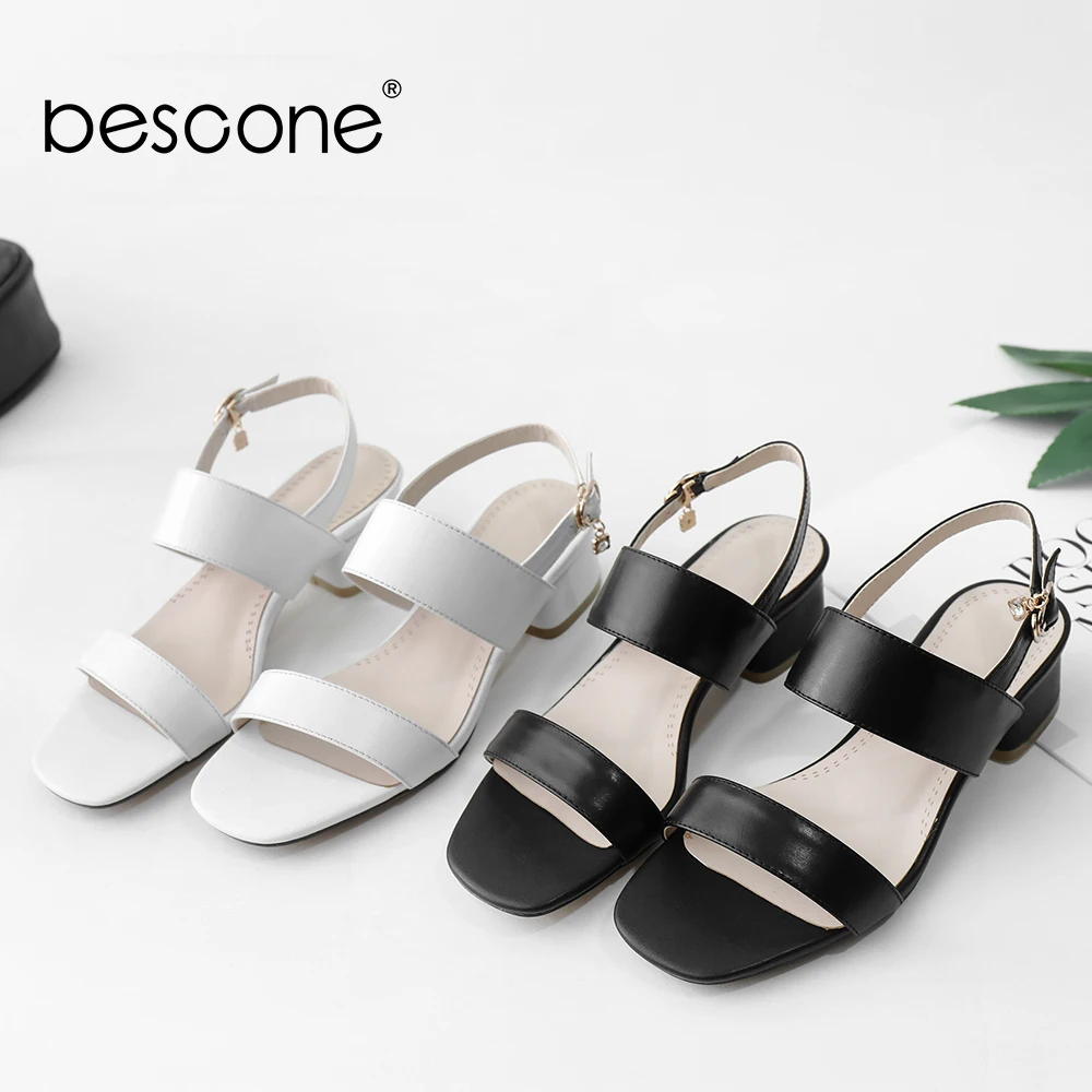 BESCONE/женские босоножки Повседневная женская летняя обувь на низком квадратном