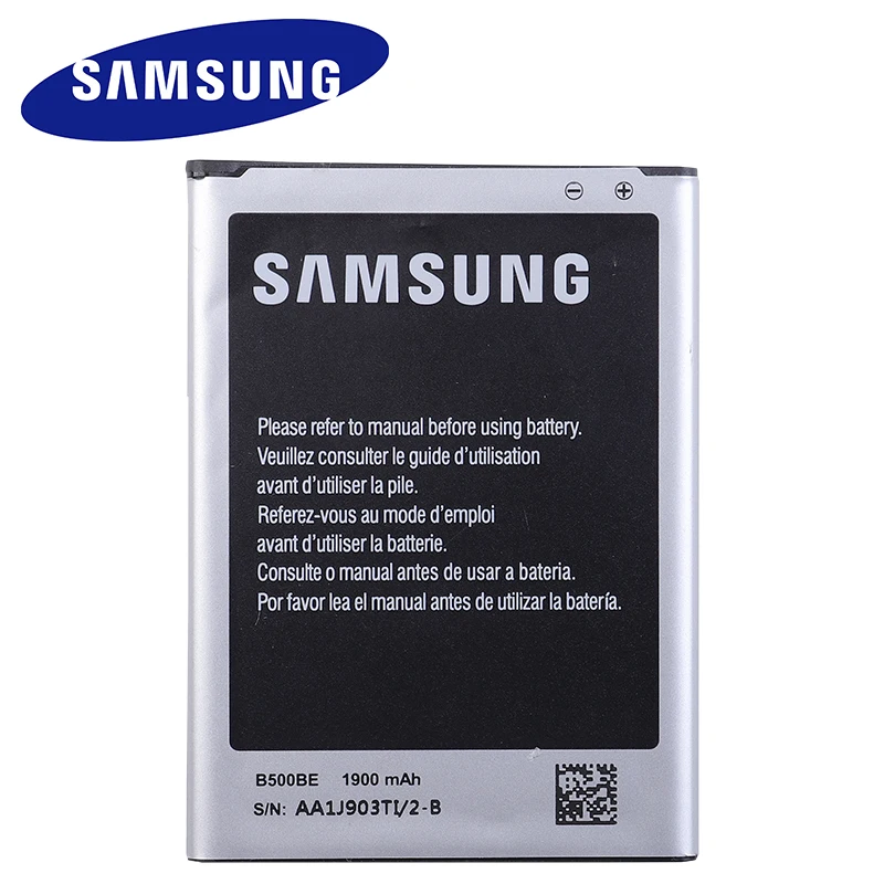 Оригинальная батарея samsung B500BE для GALAXY S4 Mini I9190 I9192 I9195 I9198 S4Mini с NFC 4 контакта 1900