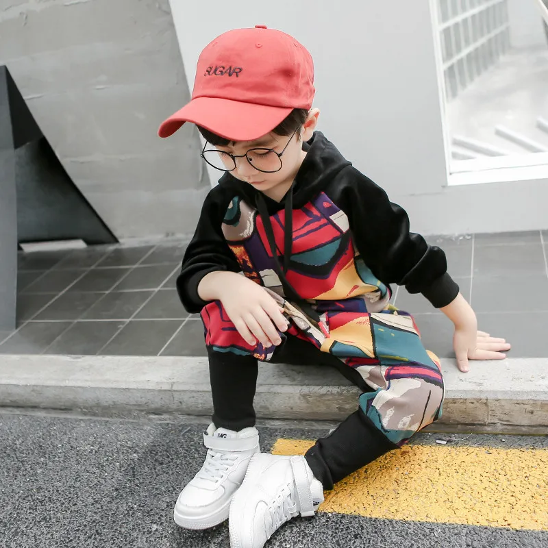 Children Clothing Set Velvet Boys Clothes Party Show Fashion Dancing Costumes Kids Tops and Pants Black Color | Детская одежда и