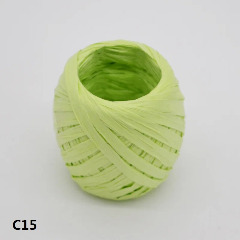 C15 1 шт. 20 м/рулон DIY рафия ленточный шнур веревка для упаковки ладони бумажный канат Подарочная коробка Упаковка Свадебные украшения для вечеринки Cinta Rafia 6Z - Цвет: C15