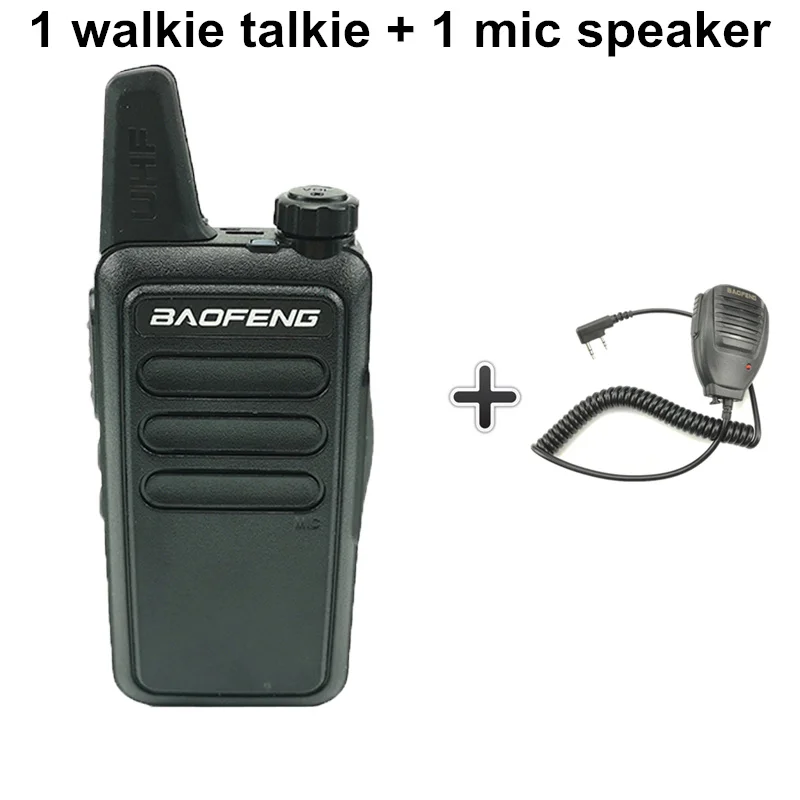 Add a MIC speaker Baofeng BF-R5 мини Детская рация Hf трансивер UHF радио портативный 2 Вт игрушка коммуникатор Удобная рация двухстороннее радио Wln KD-C1 - Цвет: Add a MIC speaker