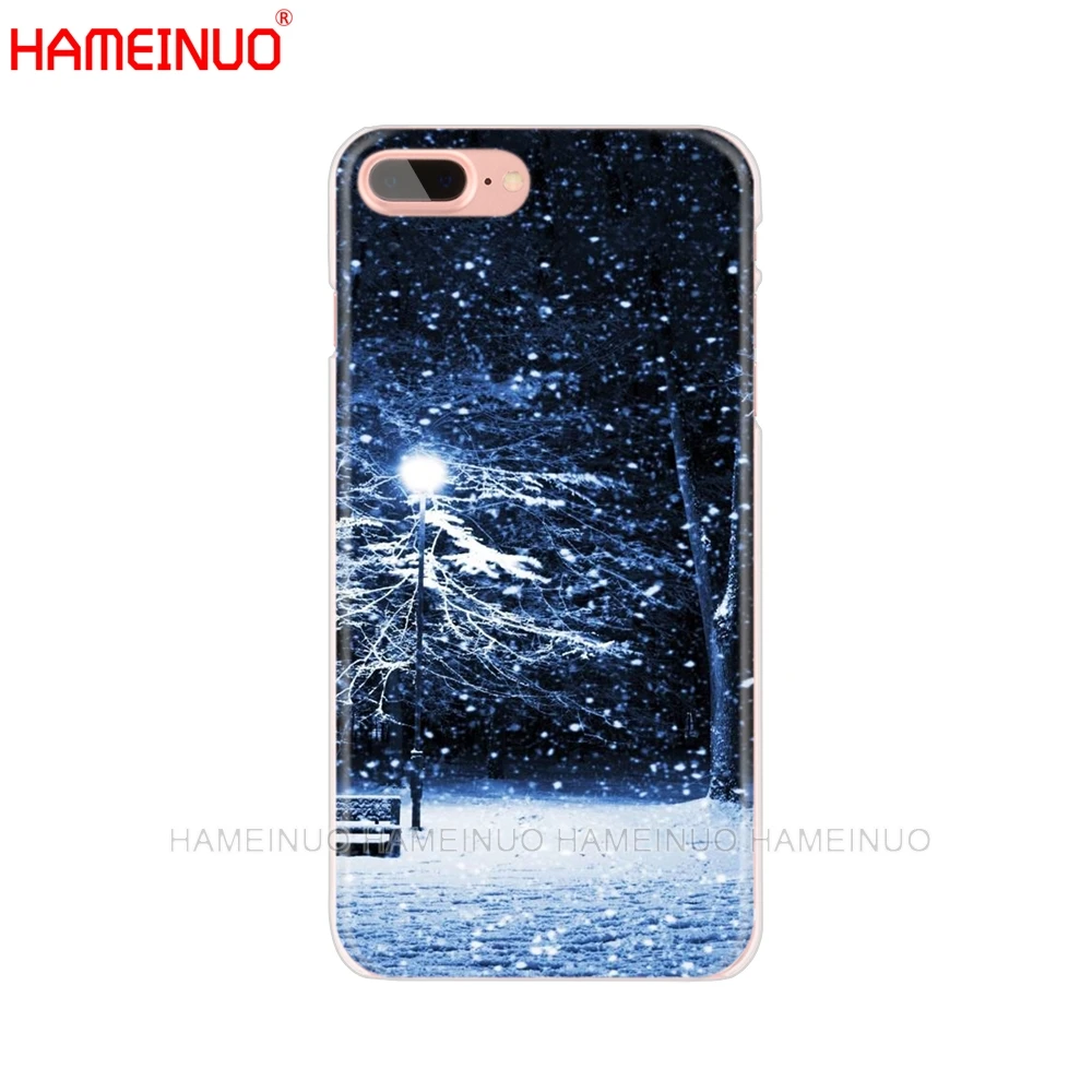 HAMEINUO пейзаж зимний светильник снег чехол для мобильного телефона iphone X 8 7 6 4 4S 5 5S SE 5c 6s plus XS XR XS MAX
