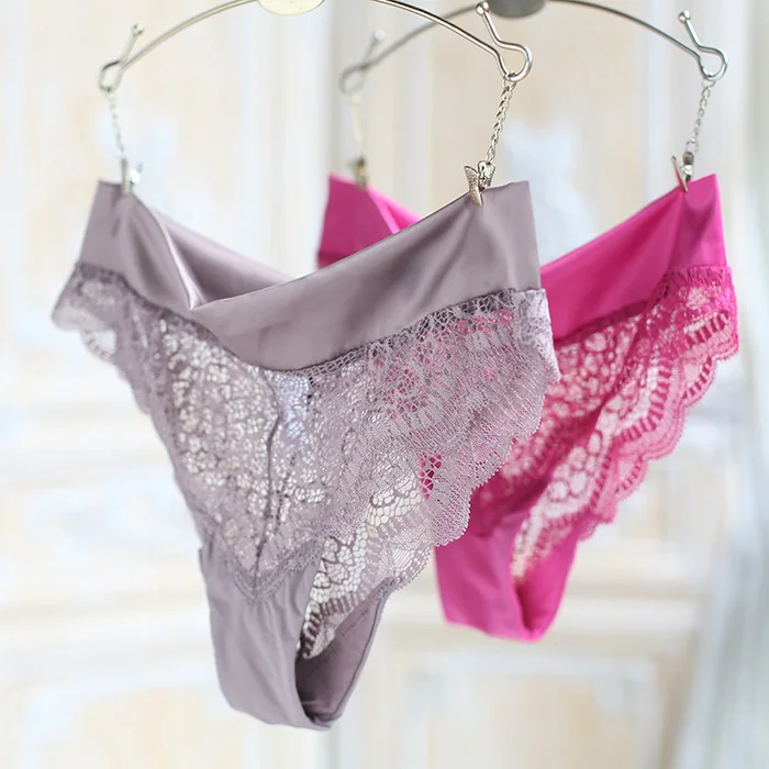 P08 атласные удобные сексуальные кружевные трусики с широкими краями женские