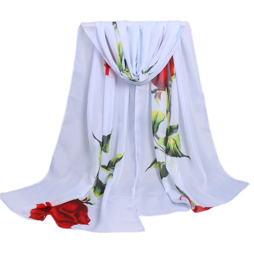 Женский Длинный шарф вуаль с цветочным принтом хлопок парижанская шаль мягкое