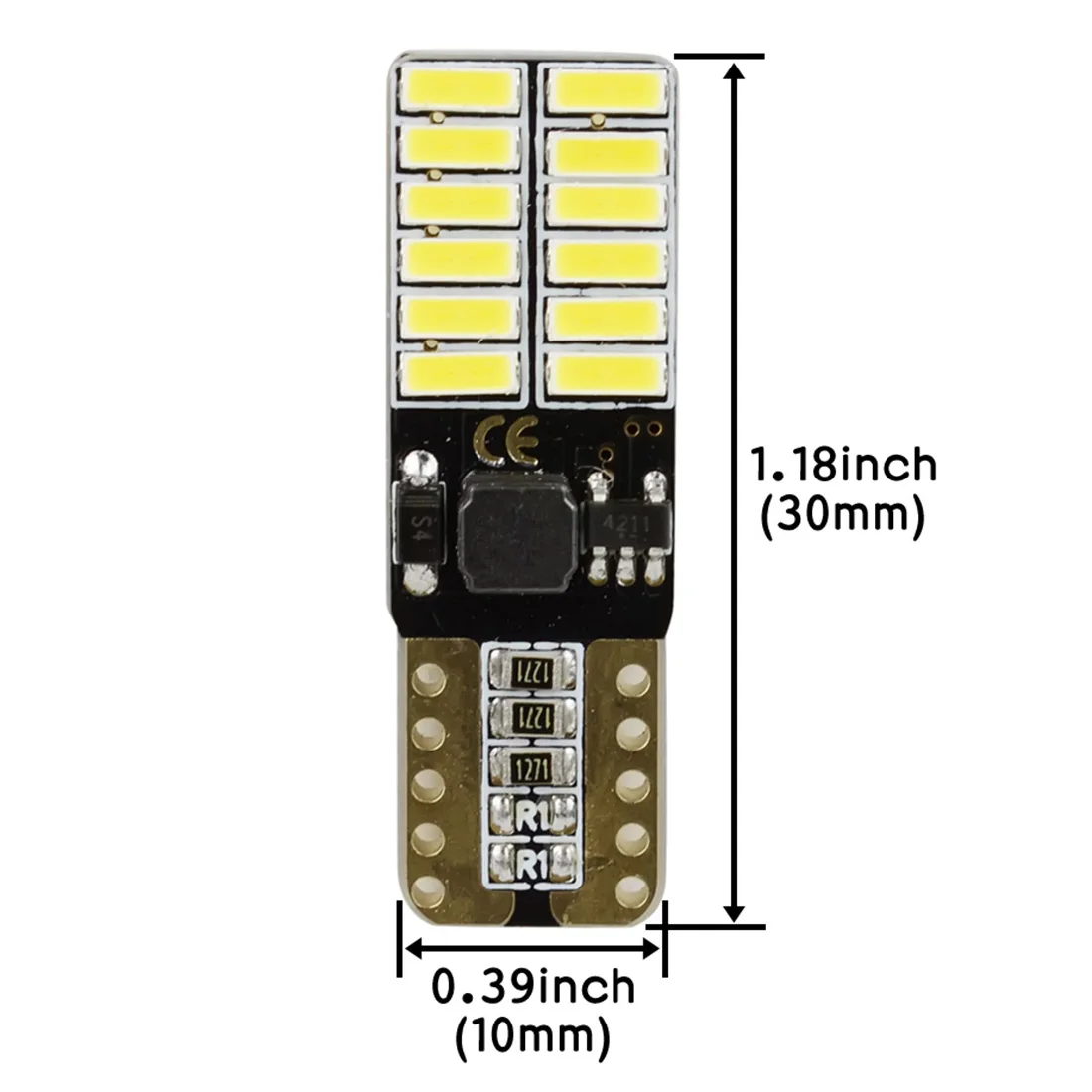 Safego 10 шт. W5W светодиодный Canbus 194 168 T10 лампочки 4014 24 SMD автомобильный Interiror для чтения