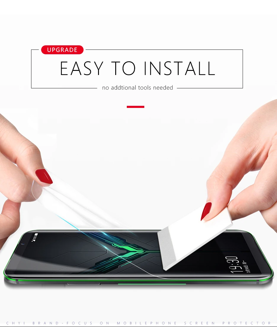 CHYI 3D изогнутая пленка для xiaomi black shark 2 Helo защита экрана полное покрытие нано Гидрогелевая пленка с инструментами не закаленное стекло