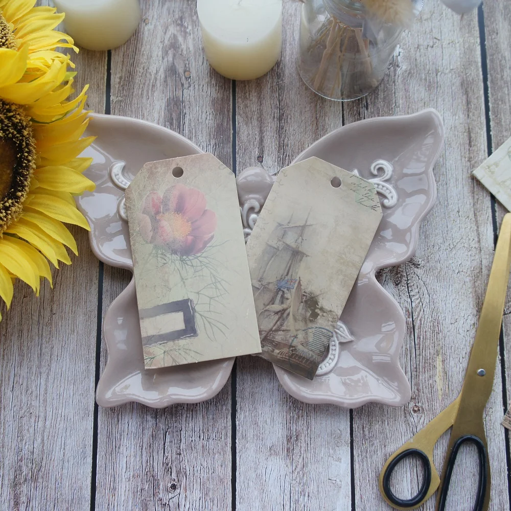 Смешанный Размер 12 шт бумажные этикетки Ретро стиль Упаковка партия подарок