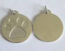 Дешевые серебряные бирки для собак и кошек 27 мм по низкой цене|cat tag engraved|engraving cat
