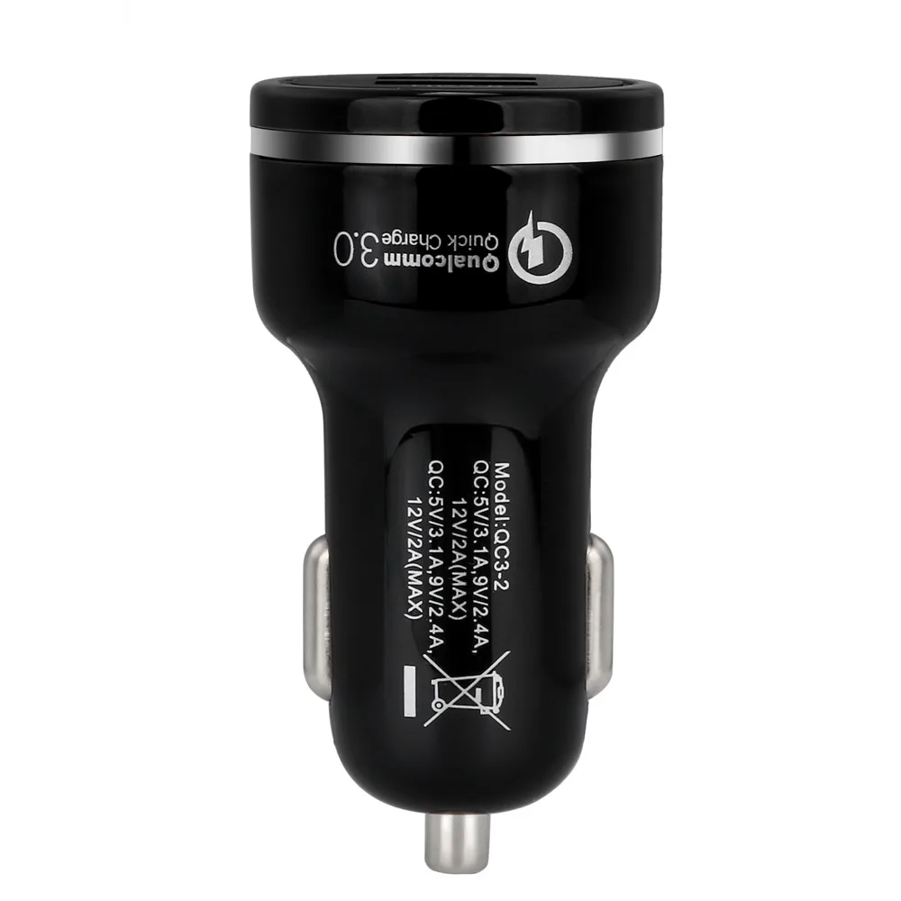 Автомобильное зарядное устройство для мобильного телефона Dual Usb Qc 3 0 быстрая