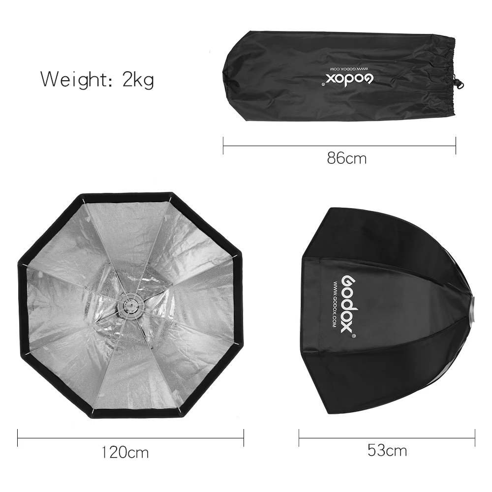 Godox SB-UE 80 см 95 120 портативный восьмиугольный Зонт софтбокс с сотовой сеткой для