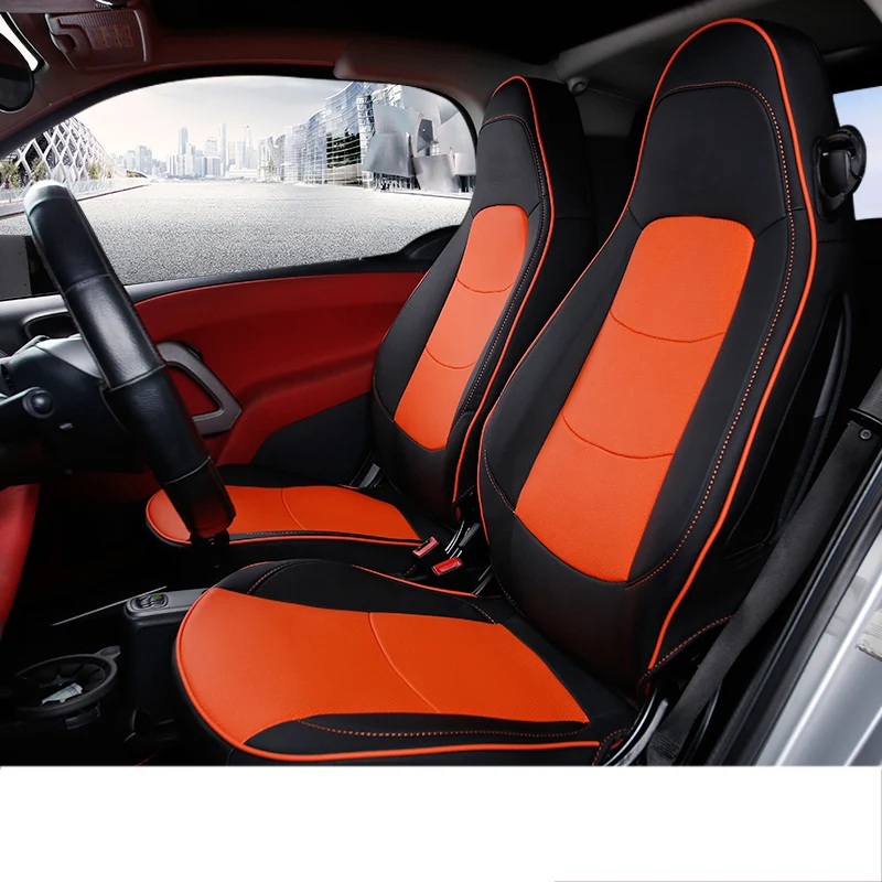 Lsrtw2017 волокна Кожаный чехол автокресла для smart fortwo 2007 2008 2009 2010 2011 2012 2013