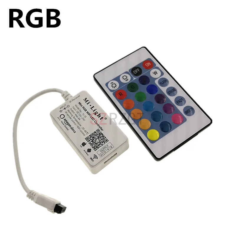 Mi. Светильник Mini WiFi LED Smart light Control ler + 24 Ир-ключ Remote 4G Group Alexa для RGB / RGBW светодиодной