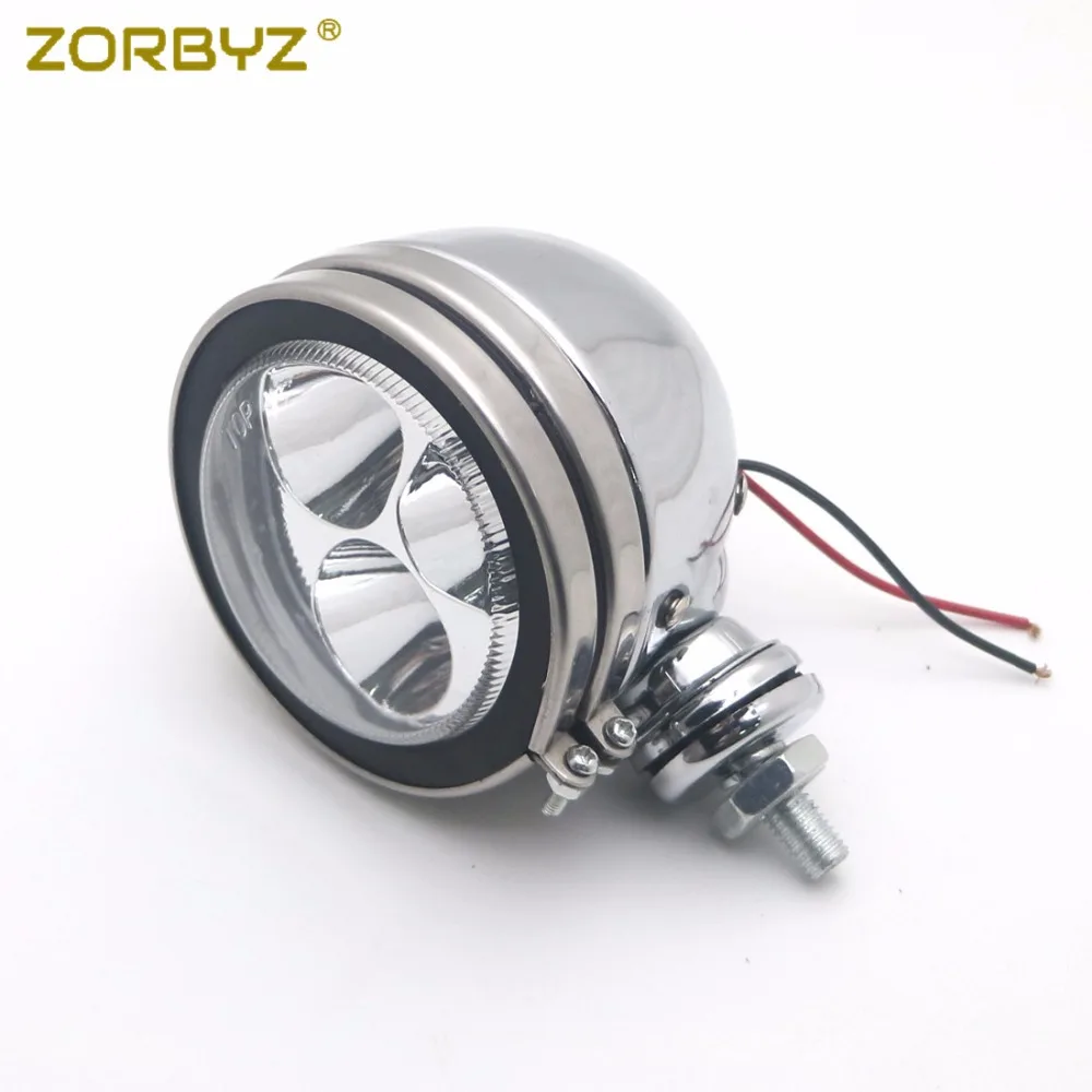 ZORBYZ мотоциклетный противотуманный светильник светодиодный хромированный металлический проходящий фонарь для вождения, головной светильник для Honda Kawasaki Harley на заказ