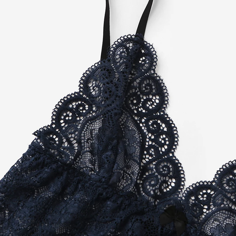 SHEIN Комплект Белья С Фестончатым Краем И Атласные Шорты Женский Сексуальный Комплект Пижамы из 3 предметов